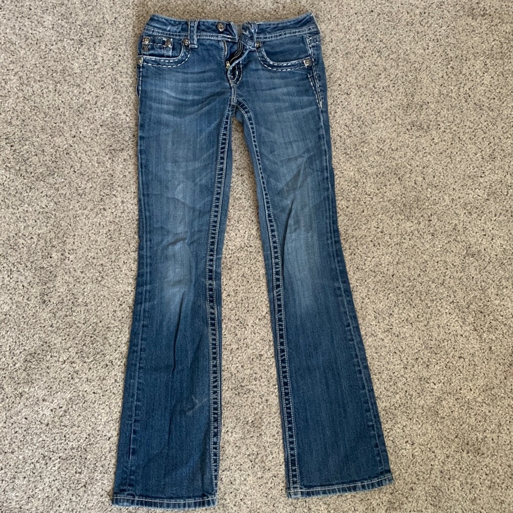 Blue Miss Me boot cut jeans. size 27
